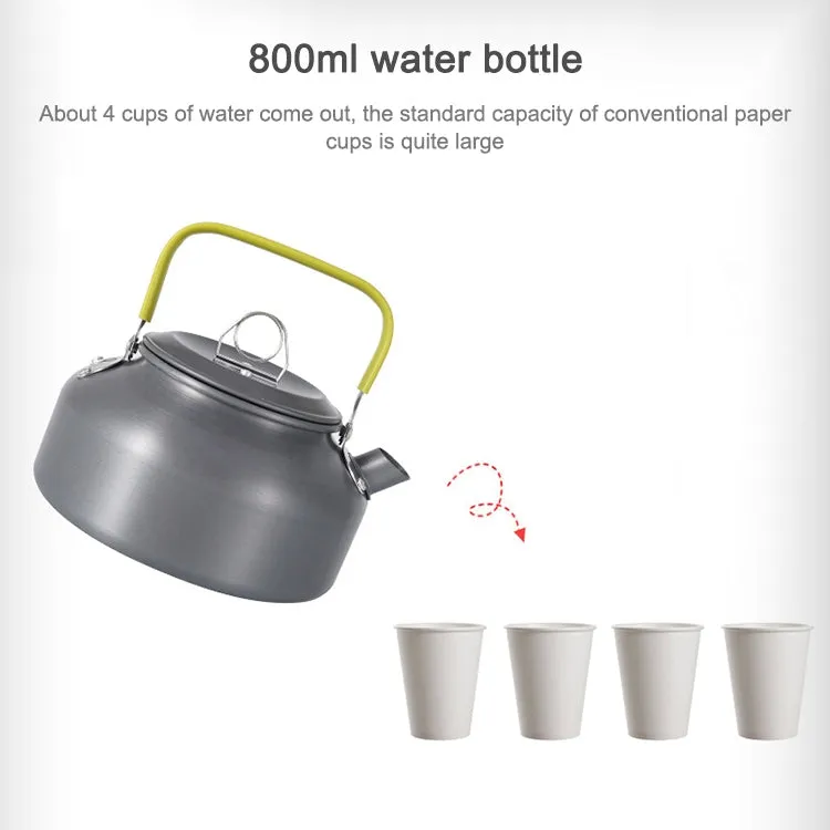 0.8L Portable Outdoor Mountaineering Picnic Aluminum Teapot Kettle Coffee Pot, Capacity: 0.8L