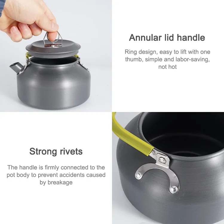 0.8L Portable Outdoor Mountaineering Picnic Aluminum Teapot Kettle Coffee Pot, Capacity: 0.8L