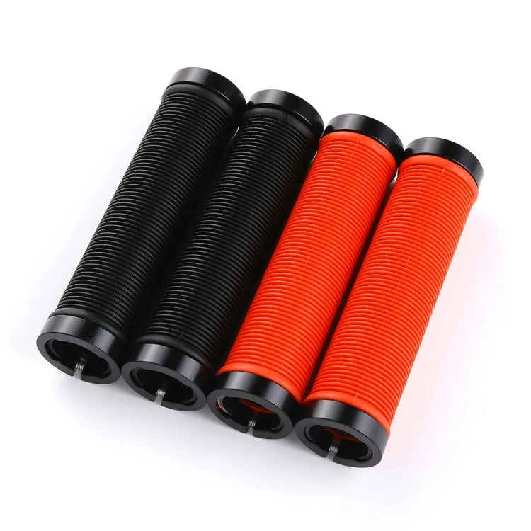 1 Pair AG15 Bicycle MTB Bike Lock-on Rubber Handlebar Grips(Black)