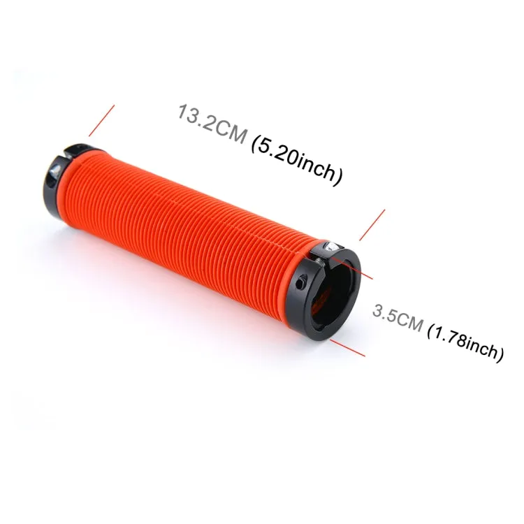 1 Pair AG15 Bicycle MTB Bike Lock-on Rubber Handlebar Grips(Red)