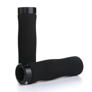 1 Pair AG28 Alloy Lock-Rings   Sponge Bicycle Handlebar Grip (Black)