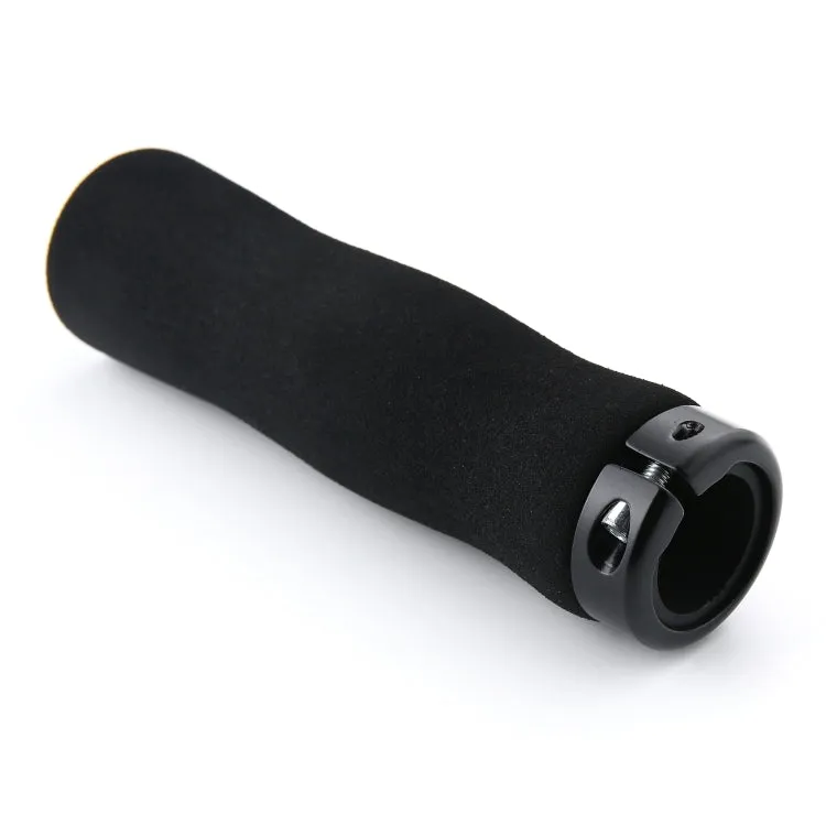 1 Pair AG28 Alloy Lock-Rings   Sponge Bicycle Handlebar Grip (Black)