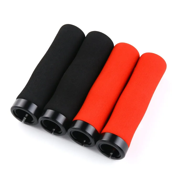 1 Pair AG28 Alloy Lock-Rings   Sponge Bicycle Handlebar Grip (Black)