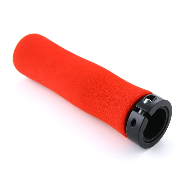 1 Pair AG28 Alloy Lock-Rings   Sponge Bicycle Handlebar Grip (Red)