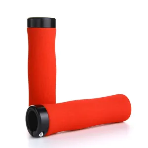 1 Pair AG28 Alloy Lock-Rings   Sponge Bicycle Handlebar Grip (Red)