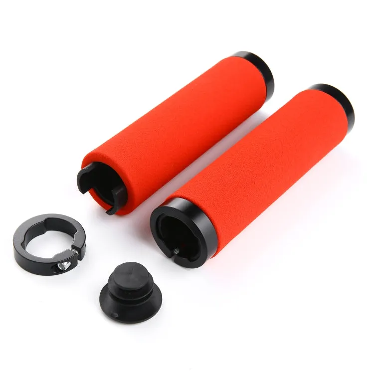 1 Pair AG36 Alloy Lock-Rings   Sponge Bicycle Handlebar Grip (Red)