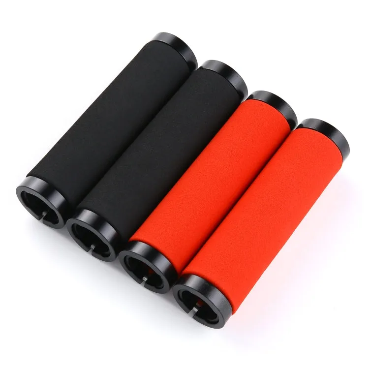 1 Pair AG36 Alloy Lock-Rings   Sponge Bicycle Handlebar Grip (Red)