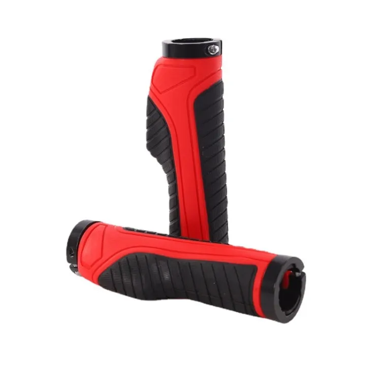 1 Pair Bicycle MTB Bike Handlebar Grips Rubber Anti-Slip Racing Bike Grip(Red)