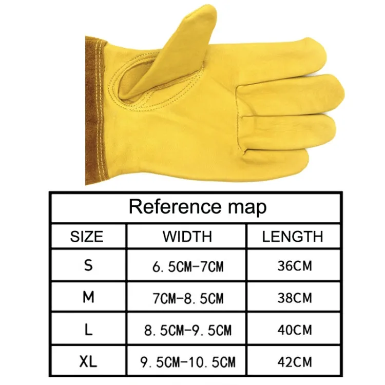 1 Pair JJ-GD305 Genuine Leather Stab-Resistant Cut-proof Garden Gloves, Size: L