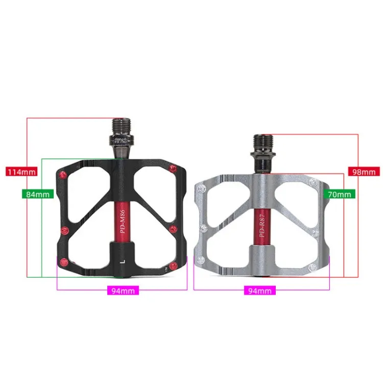 1 Pair PROMEND Mountain Bike Road Bike Bicycle Aluminum Pedals(PD-M86 Red)