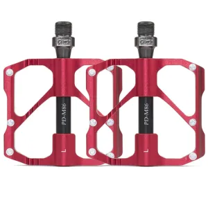 1 Pair PROMEND Mountain Bike Road Bike Bicycle Aluminum Pedals(PD-M86 Red)