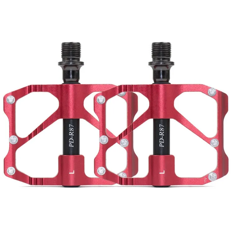 1 Pair PROMEND Mountain Bike Road Bike Bicycle Aluminum Pedals(PD-R87 Red)