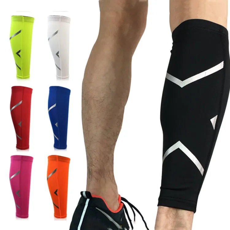 1 Pair Sports Breathable Compression Calf Sleeves Riding Running Protective Gear, Spec: M (Rose Red)