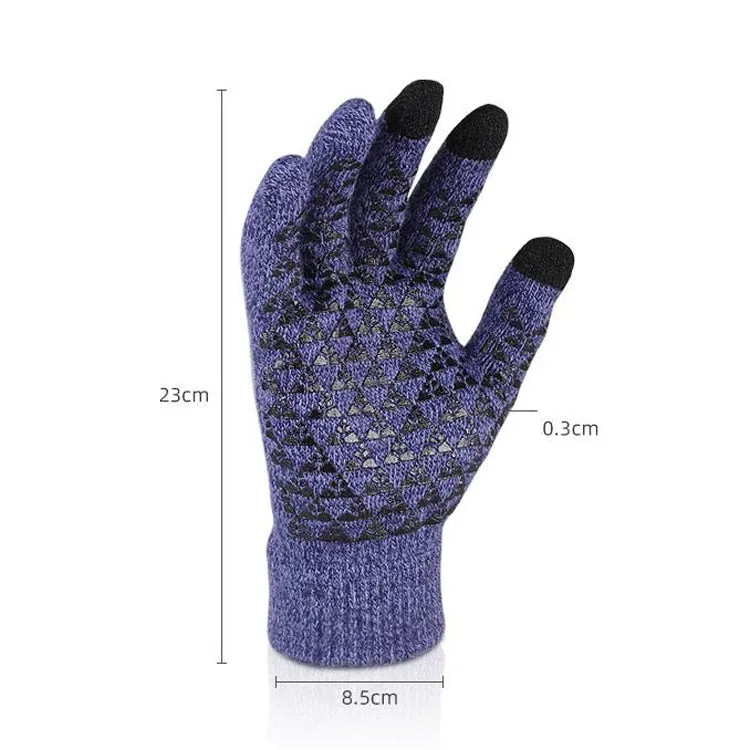 1 Pair Thick Velvet Touch Screen Knitted Warm Gloves, Size: Free Size(Grey)