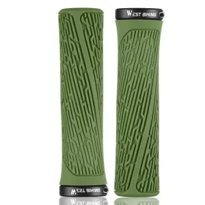 1 Pair WEST BIKING YP0804061 Bicycle Anti-Slip Shock Absorber Grip Mountain Bike Rubber Handlebar Cover(Ink)