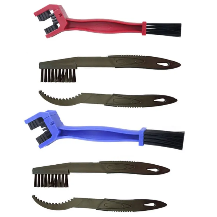 1 Set BG-7168 Bicycle And Motorcycle Cleaning Brush Three-Sided Chain Brush, Colour: Red   Small Brush