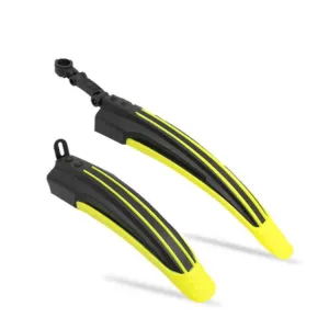 1 Set  Dual Color Bicycle Mudguard Mountain Bike Fenders Set(Black Yellow)