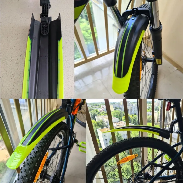 1 Set  Dual Color Bicycle Mudguard Mountain Bike Fenders Set(Black Yellow)