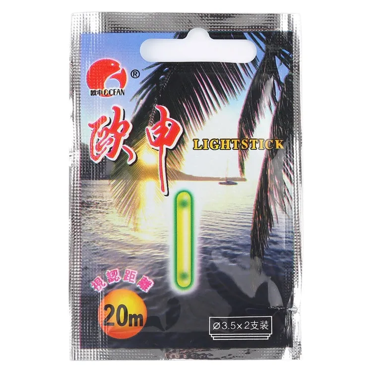 10 Packs OCEAN SUN Luminous Float Night Fishing Light Stick, Visibility: 20m, Size: 3.5 x 30mm