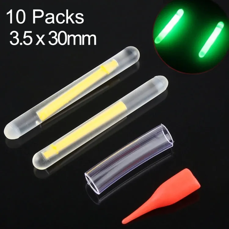 10 Packs OCEAN SUN Luminous Float Night Fishing Light Stick, Visibility: 20m, Size: 3.5 x 30mm