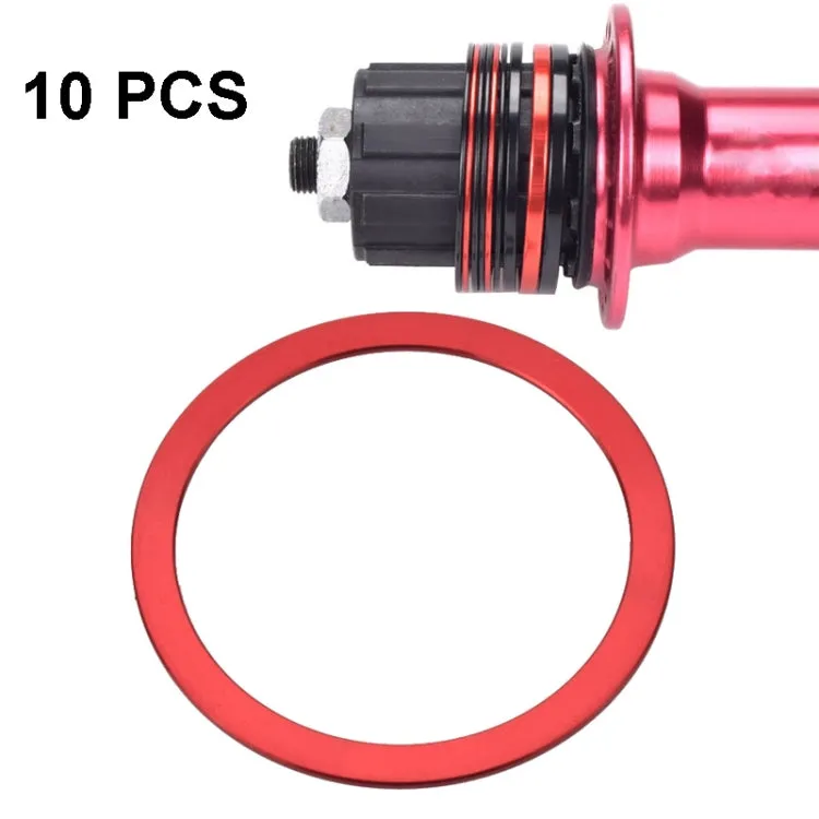 10 PCS FMFXTR Bicycle BB Middle Shaft Flying Wheel Cushion, Thickness: 1mm (Red)