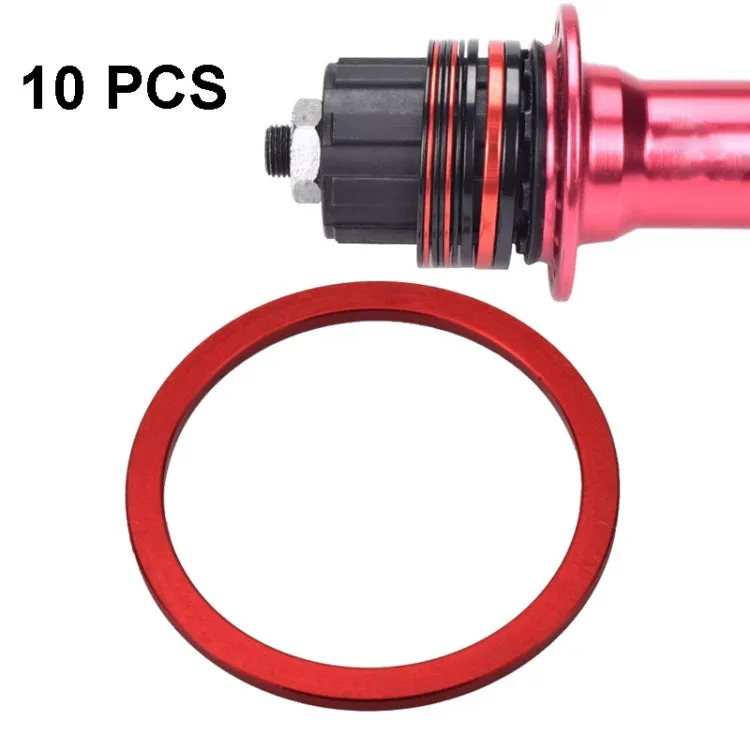 10 PCS FMFXTR Bicycle BB Middle Shaft Flying Wheel Cushion, Thickness: 2mm (Red)