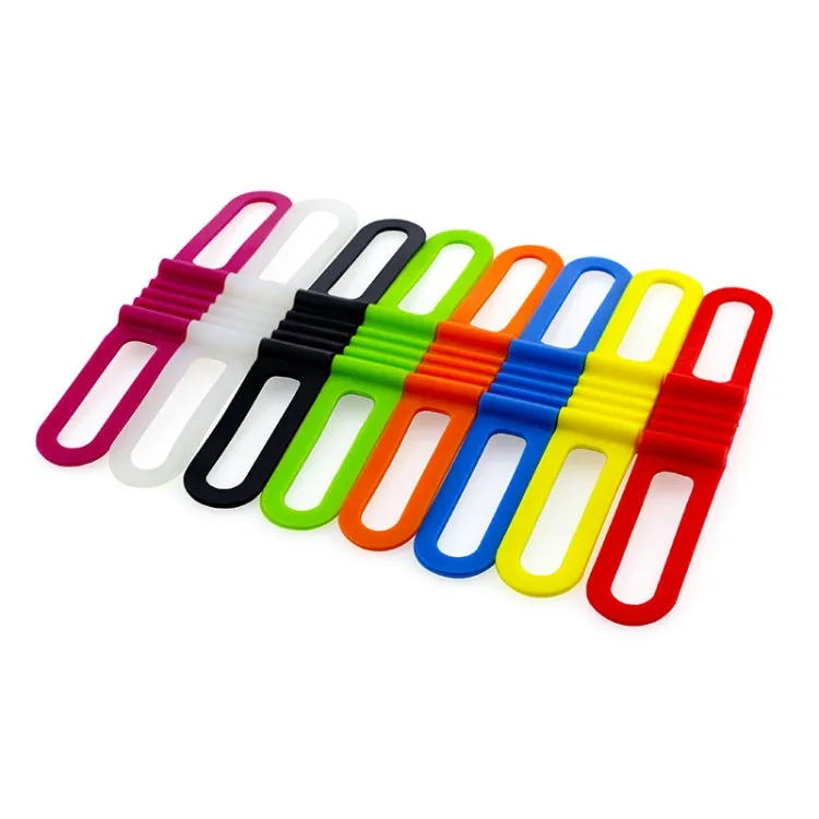 10 PCS High Elastic Silicone Straps Bicycle Fixed Strap Car Light Beam, Size: One Size(Red)