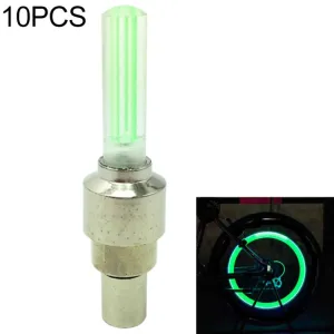 10 PCS LED Bicycle Lights Wheel Tire Valve Caps Bike Accessories Cycling Lantern Spokes Lamp(Green)