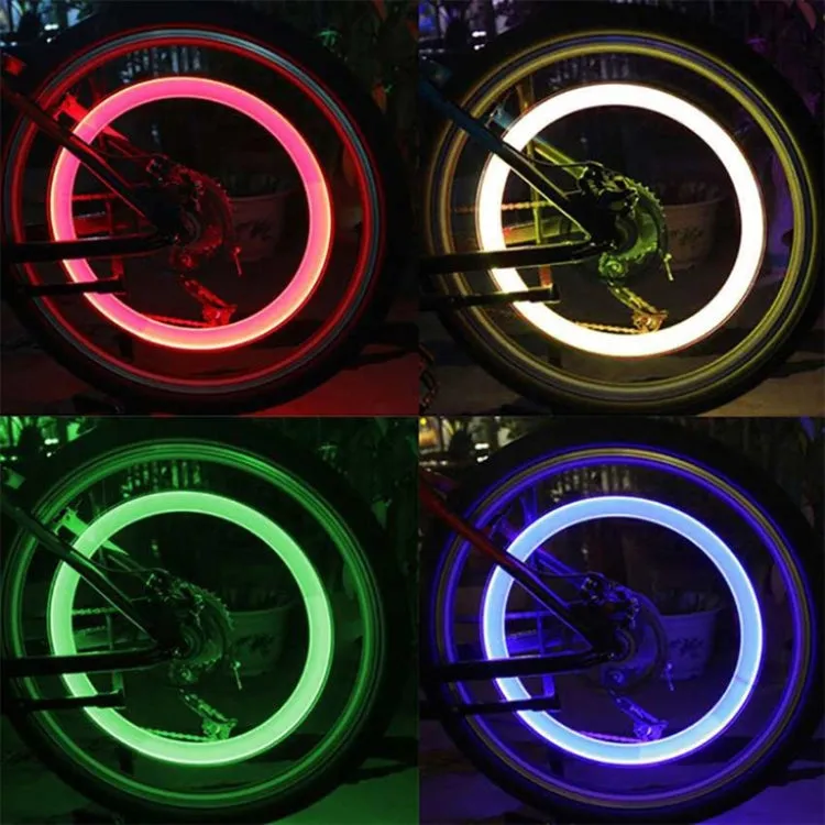 10 PCS LED Bicycle Lights Wheel Tire Valve Caps Bike Accessories Cycling Lantern Spokes Lamp(Red)