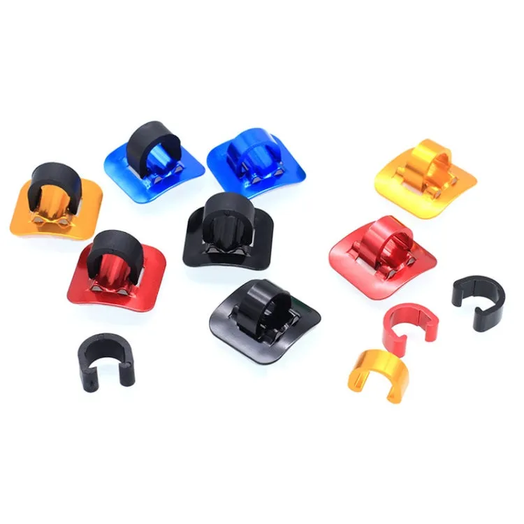 10 PCS Mountain Road Bicycle Hose Line Guide Adhesive Wire Seat Frame Cable Fixing C Buckle, Style: Plastic Buckle(Black)