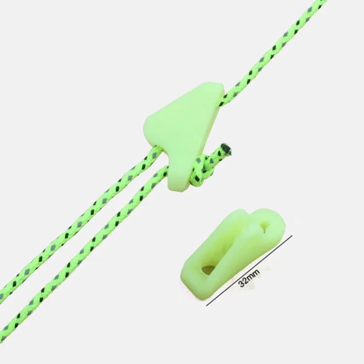 10 PCS Outdoor Luminous Rope Buckle Fluorescence Tent Triangle Buckle Alert Reminder Accidental Danger Tent Wind Rope Adjuster