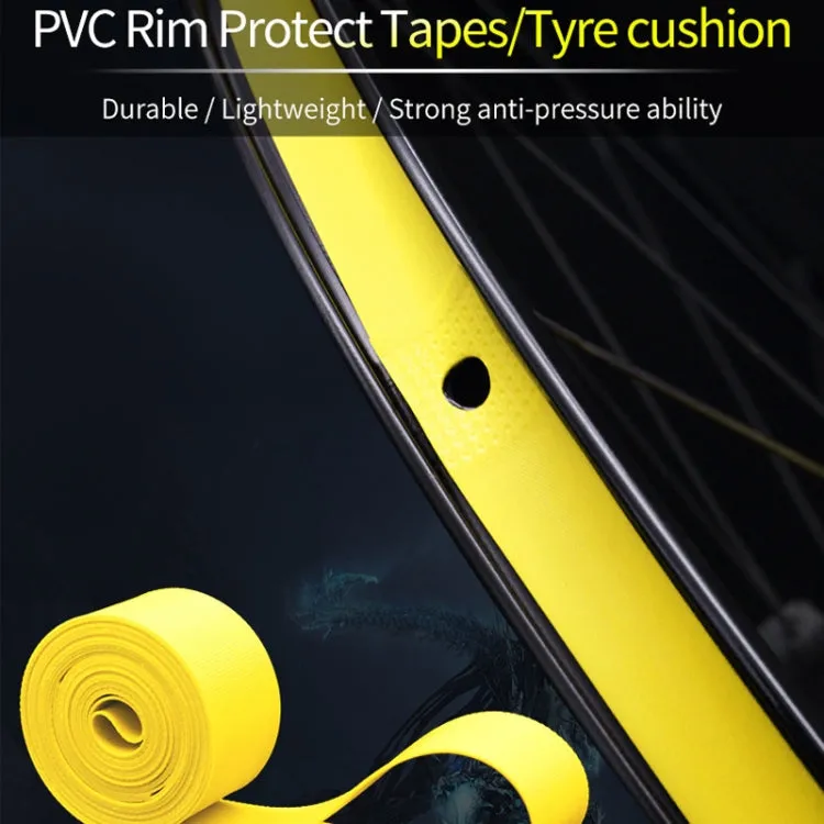 10 PCS Road Mountain Bike Anti-Stab Tire Pad Bicycle Wheel Set PVC Spoke Lining Tape, Colour: Yellow(26inch x 18mm)