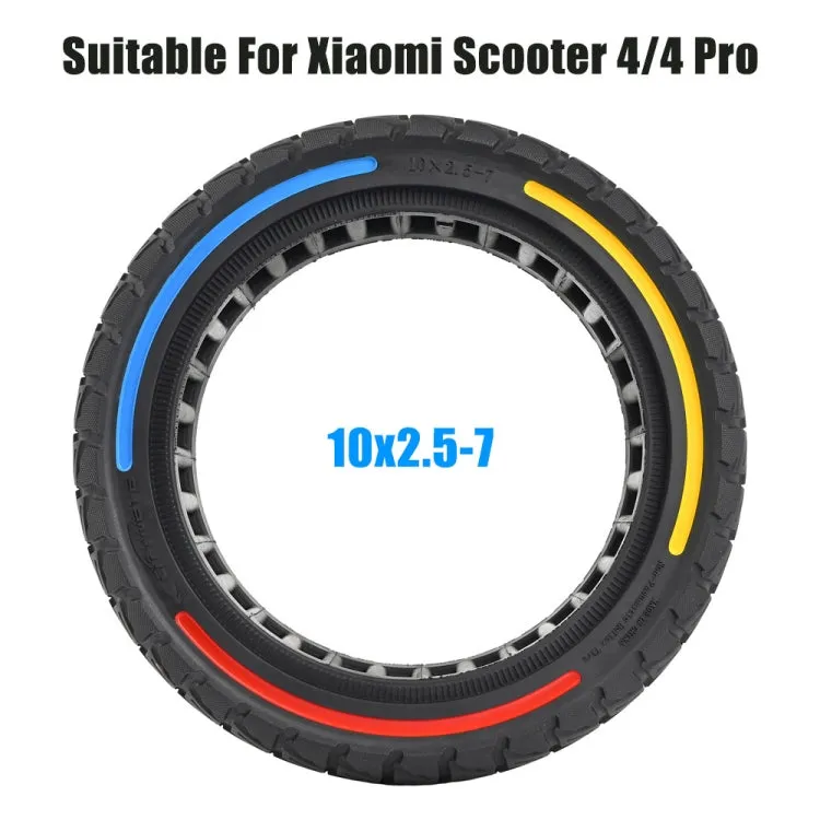 10 x 2.5-7 Inch Colorful Flick Off-Road Honeycomb Tires For Xiaomi Scooter 4 / 4 Pro(Yellow)