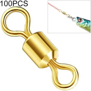 100 PCS Fishing Tackle Supplies Zimu Swivel Gold-plated Swivel Fishing Accessories, Specification: Length 0.9cm(Gold)