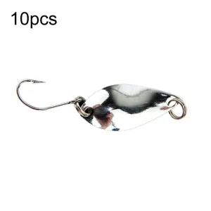 10pcs 3.5g Single Hook Spoon Type Horse Mouth Melon Sequins False Lures Fishing Lures(Silver)