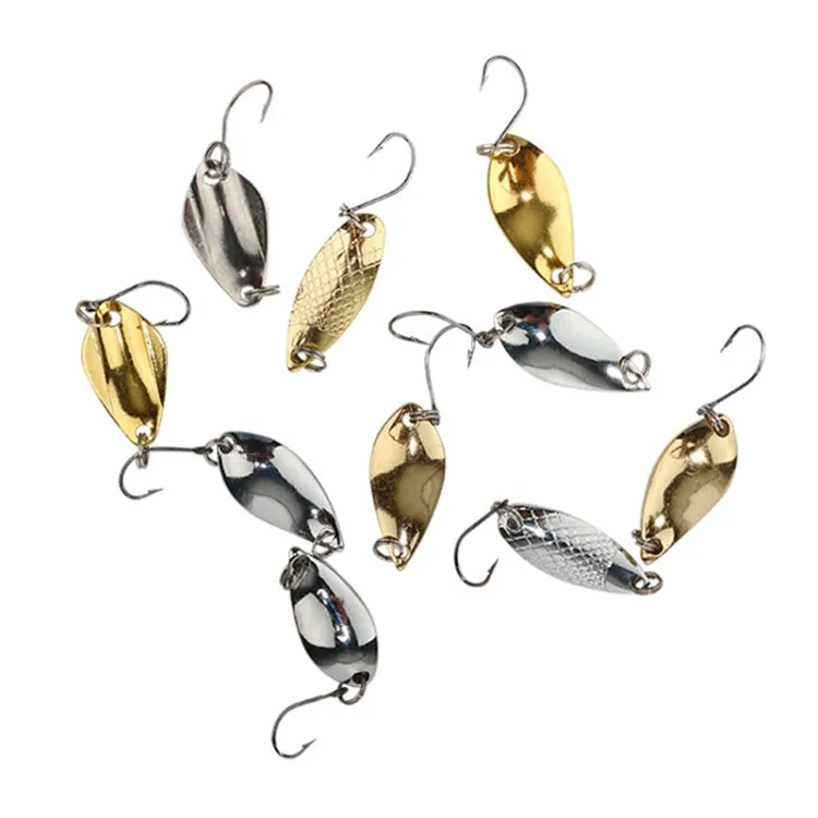 10pcs 5g  Single Hook Spoon Type Horse Mouth Melon Sequins False Lures Fishing Lures(Silver)