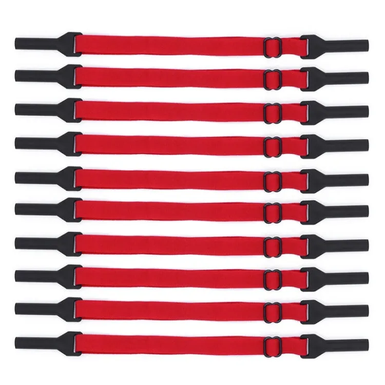 10pcs Long Style Glasses Non-Slip Rope Adjustable Elastic Sports Legs Anti-Drop Fixed Strap(Big Red)