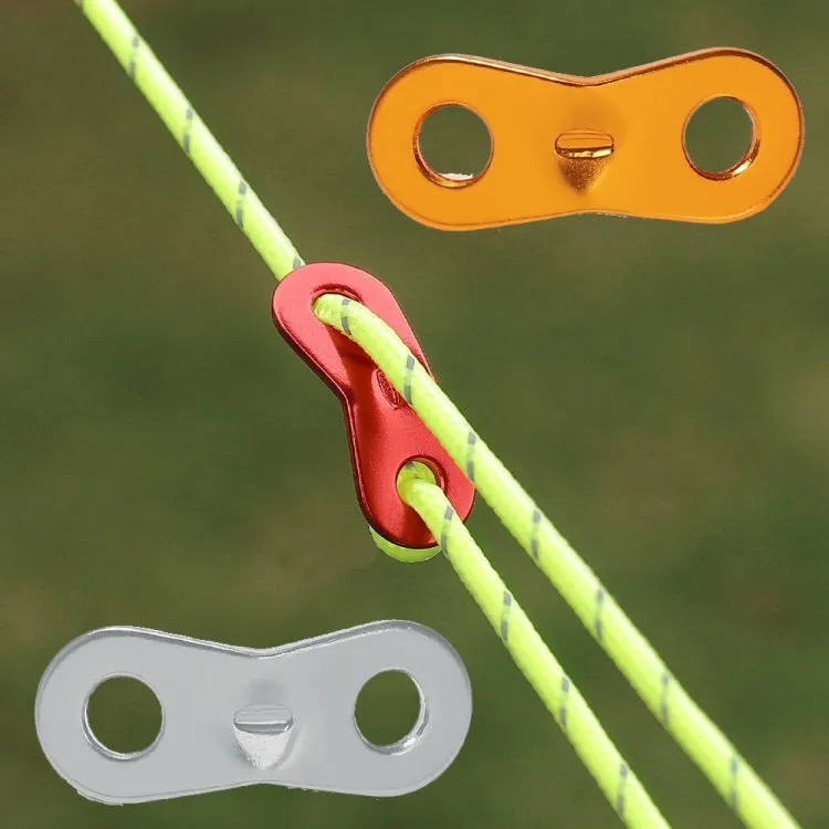 10pcs Outdoor Camping Aluminum Alloy Binocular Wind Rope Buckle Canopy Tent Pull Rope Stop Adjustment Piece, Color: Orange