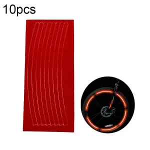 10pcs Reflective Stickers For Bicycle Rims Riding Equipment Accessories(Red)