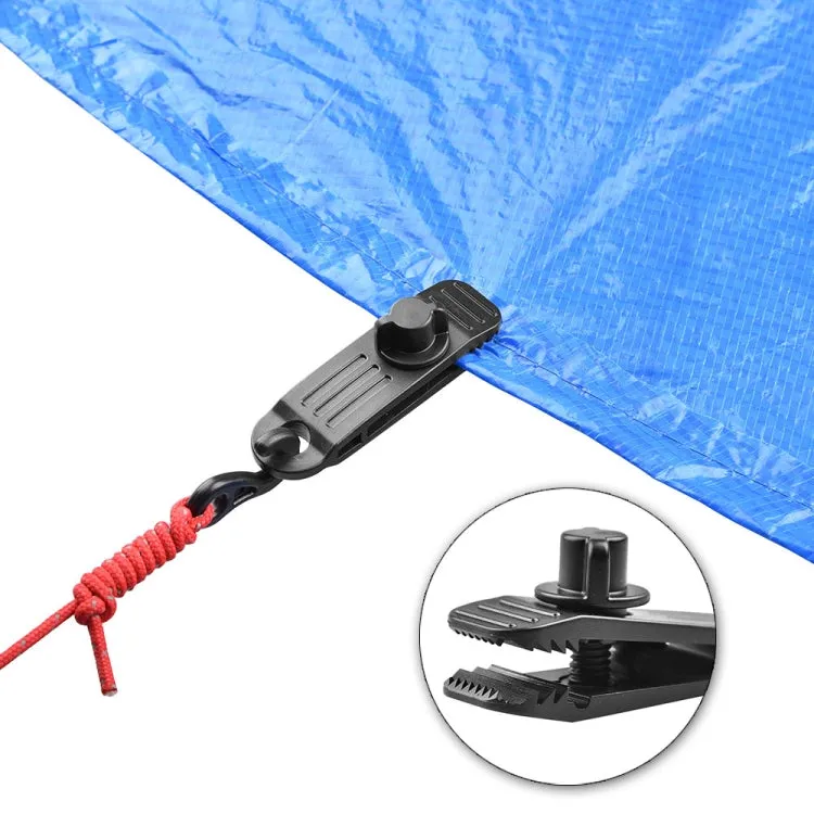 10pcs /Set Outdoor Camping Canopy Windproof Clip Tent Additional Pull Point Plastic Clip Rainproof Tarp Fixing Clip, Color: B Clip (Blue)