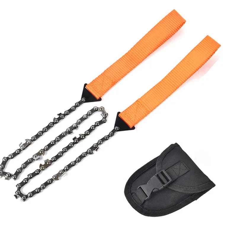 11/33 Tooth Portable Survival Chain Saw Chainsaws Emergency Camping Hiking Tool Pocket Hand Tool Pouch Outdoor Pocket Chain Saw