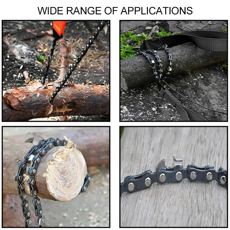 11/33 Tooth Portable Survival Chain Saw Chainsaws Emergency Camping Hiking Tool Pocket Hand Tool Pouch Outdoor Pocket Chain Saw