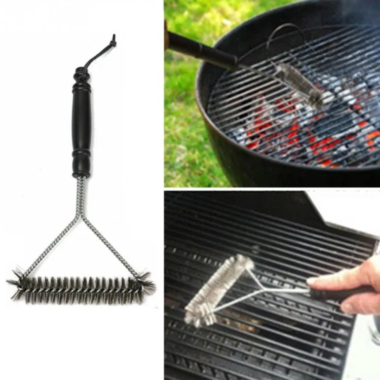 12 inch BBQ Brush Stainless Steel Wire Bristles Cleaning Brushes with Handle