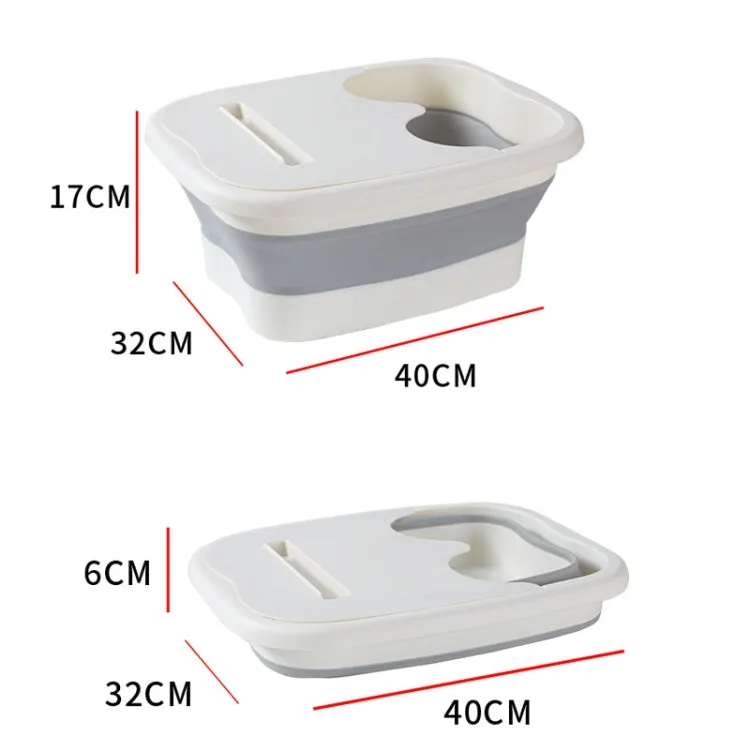 15L Foldable Foot Bath Bucket Foot Massage Wash Basin Without Lid Gray