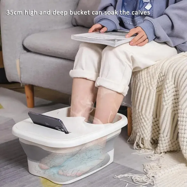 15L Foldable Foot Bath Bucket Foot Massage Wash Basin Without Lid Gray