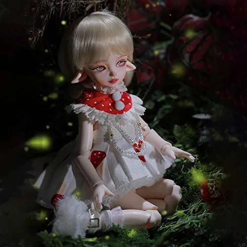 1/6 BJD Doll 27.3cm Elf SD Doll 10.74 Inch 19 Ball Jointed Doll DIY Toys with Full Set Clothes Shoes Socks Wig Makeup Accessories Surprise Doll for Birthday Gift Dolls Collection