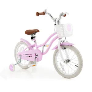 16 Inch Kids Bike with Front Handbrake and 2 Training Wheels-Purple