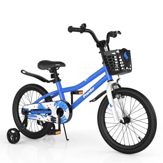 18 Feet Kids Bike with Removable Training Wheels-Blue