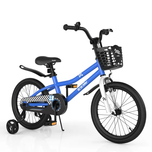 18 Feet Kids Bike with Removable Training Wheels-Navy