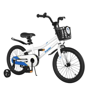 18 Feet Kids Bike with Removable Training Wheels-White